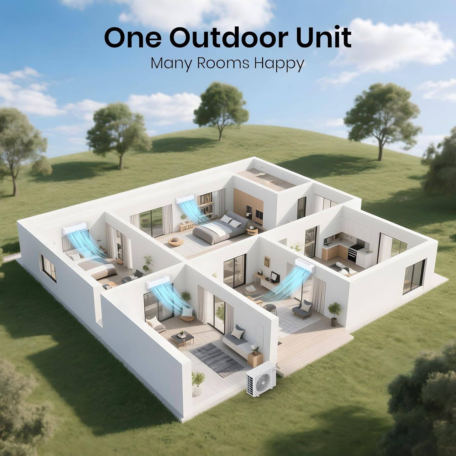 One Outdoor Unit  
Many Rooms Happy