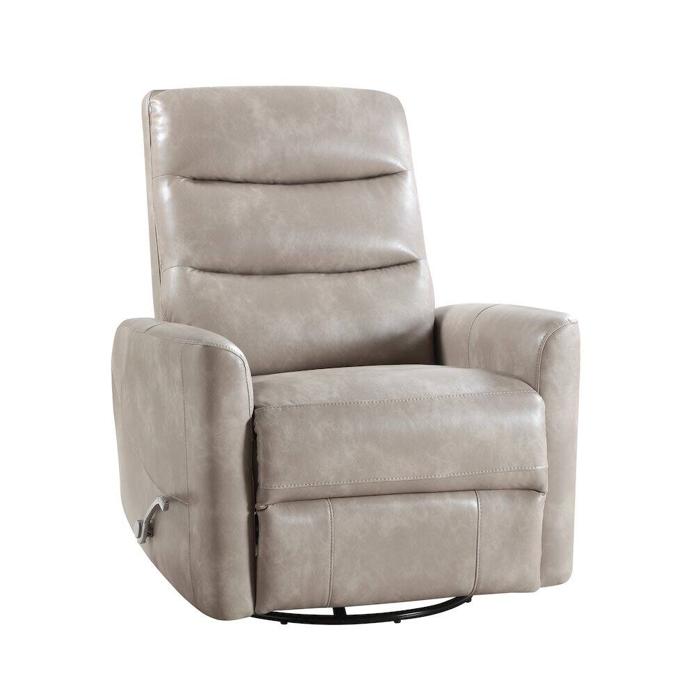 New Classic Furniture - Takami Faux Leather Swivel Recliner - Gray
