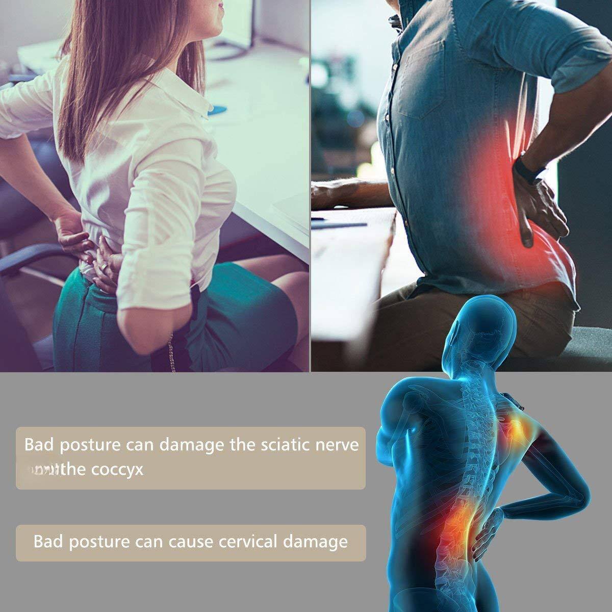 Bad posture can damage the sciatic nerve and the coccyx.

Bad posture can cause cervical damage.