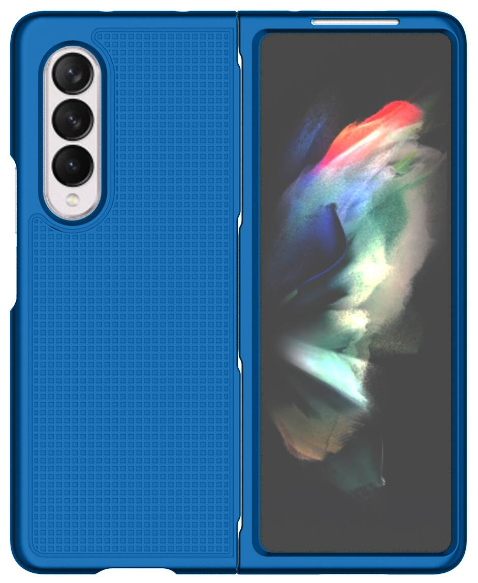 Alt View 8. Nakedcellphone - Slim Hard Case for Samsung Galaxy Z Fold 3 - Blue.