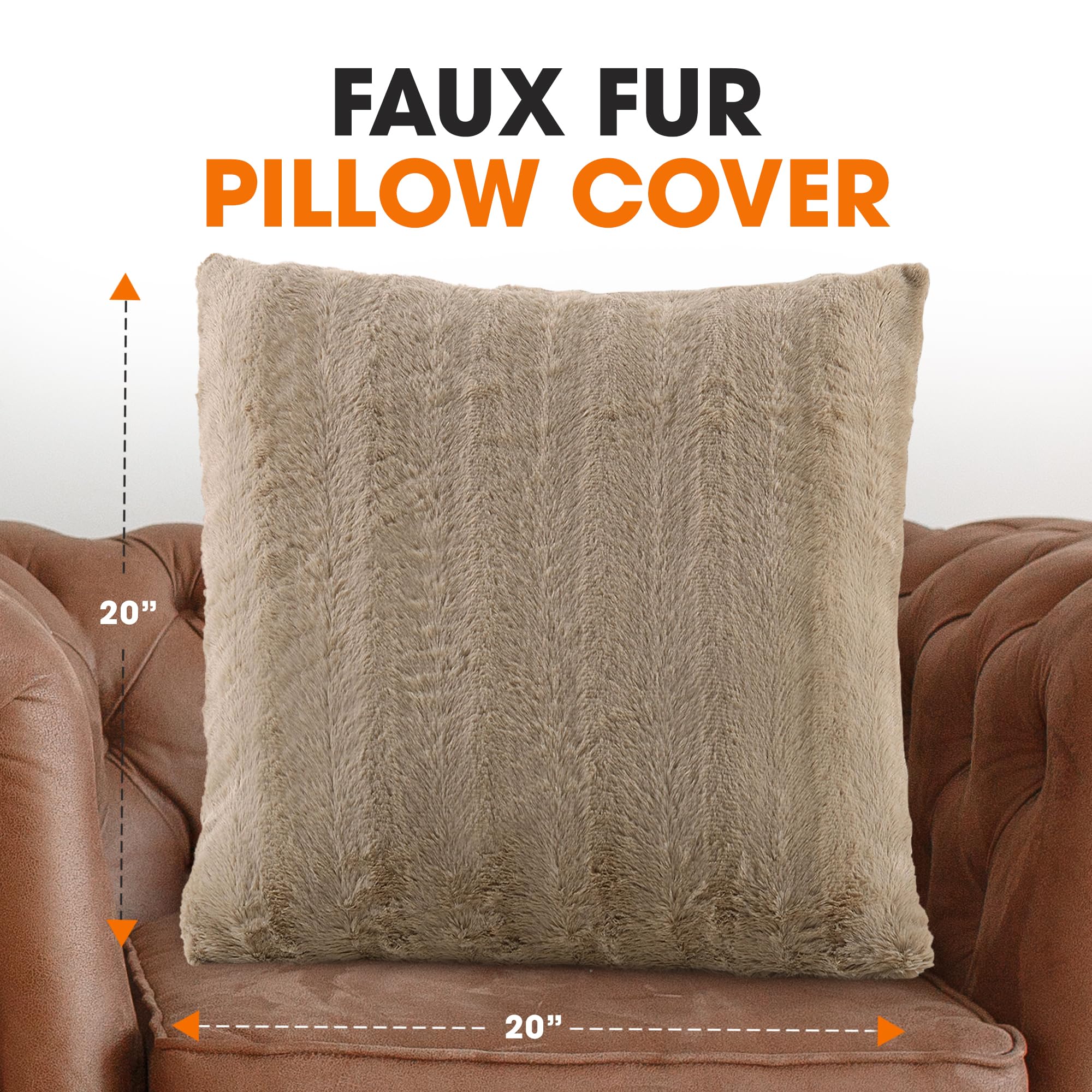 FAUX FUR PILLOW COVER  
20"  
20"