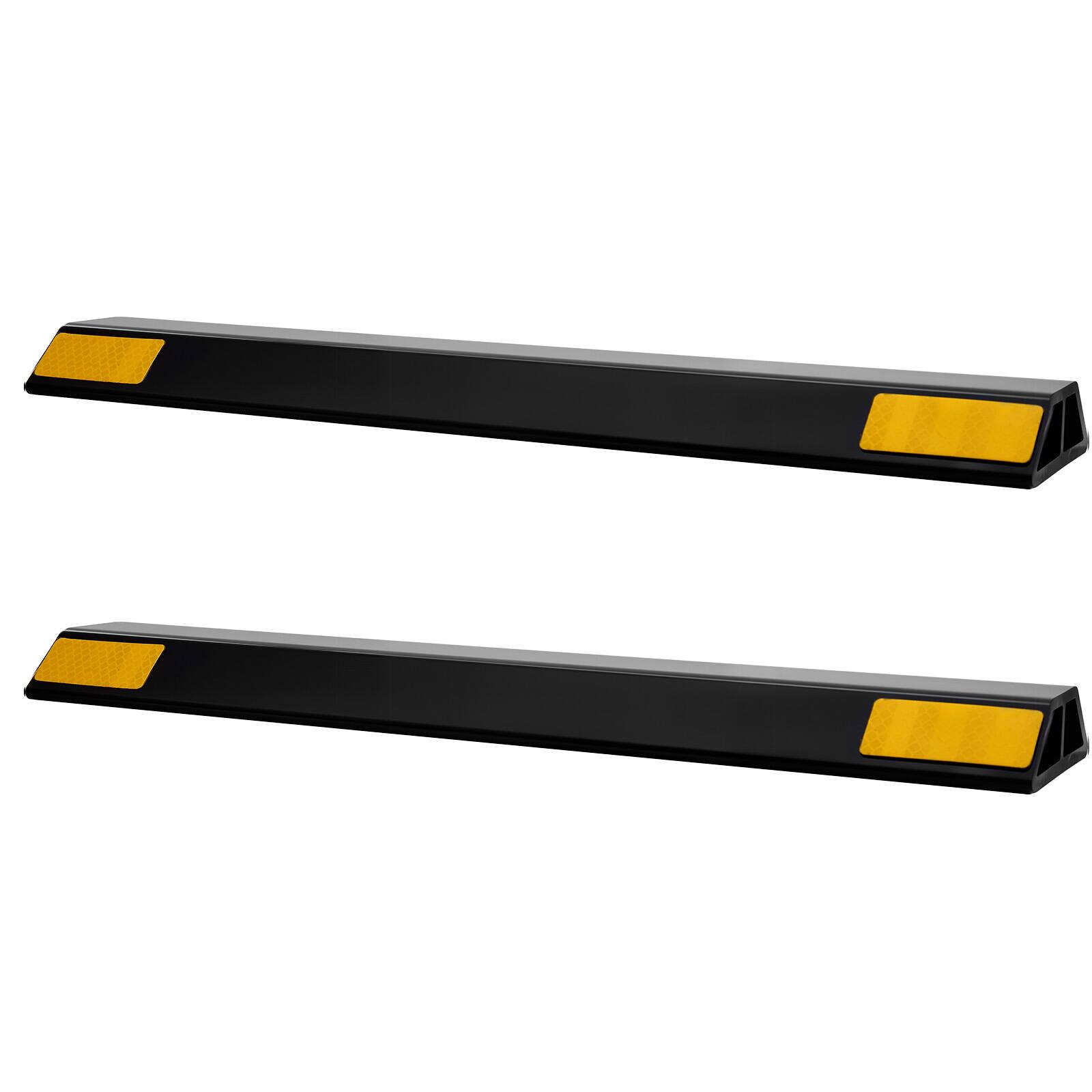 Alt View 5. VEVOR - Parking Stopper, 18 Inch 2 Pcs Heavy Duty Parking Aid for Garage, PP Curb Garage Floor Stopper with Reflective Strips - Black.