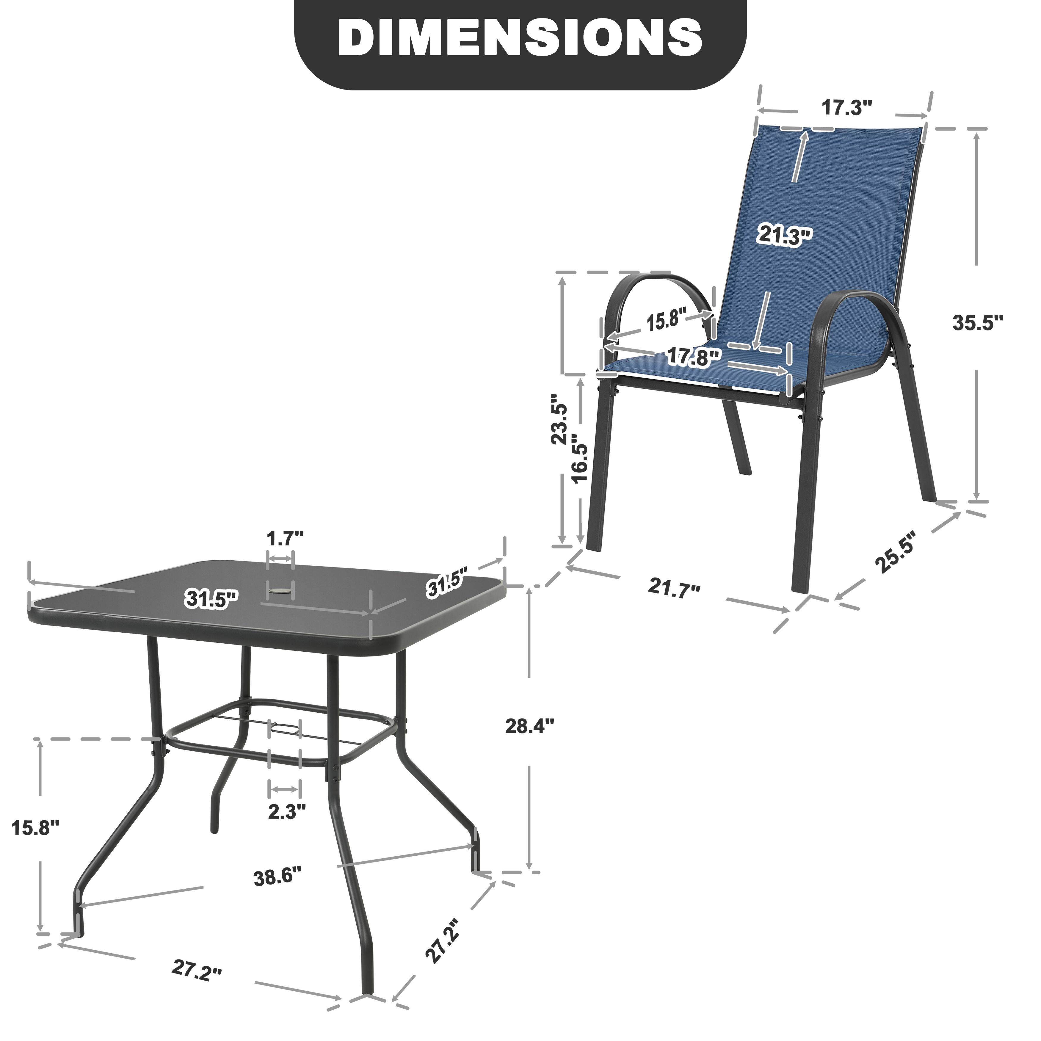 DIMENSIONS  
17.3" 21.3" 31.5" 1.7" 31.5" 23.5" 16.5" 15.8" 17.8" 21.7" 35.5" 25.5" 28.4" 15.8"  
2.3" 38.6" 27.2" 27.2"