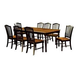 Manhattan Lane - Gin 7pc Dining Table Chair Set, Extendable 60-78 Inch Oak Brown, Black - Black, Oak Brown