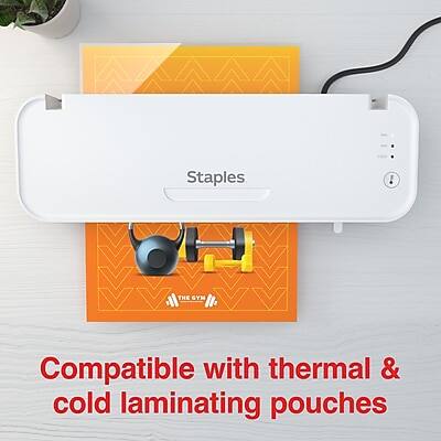 Staples THE GYM  
Compatible with thermal & cold laminating pouches