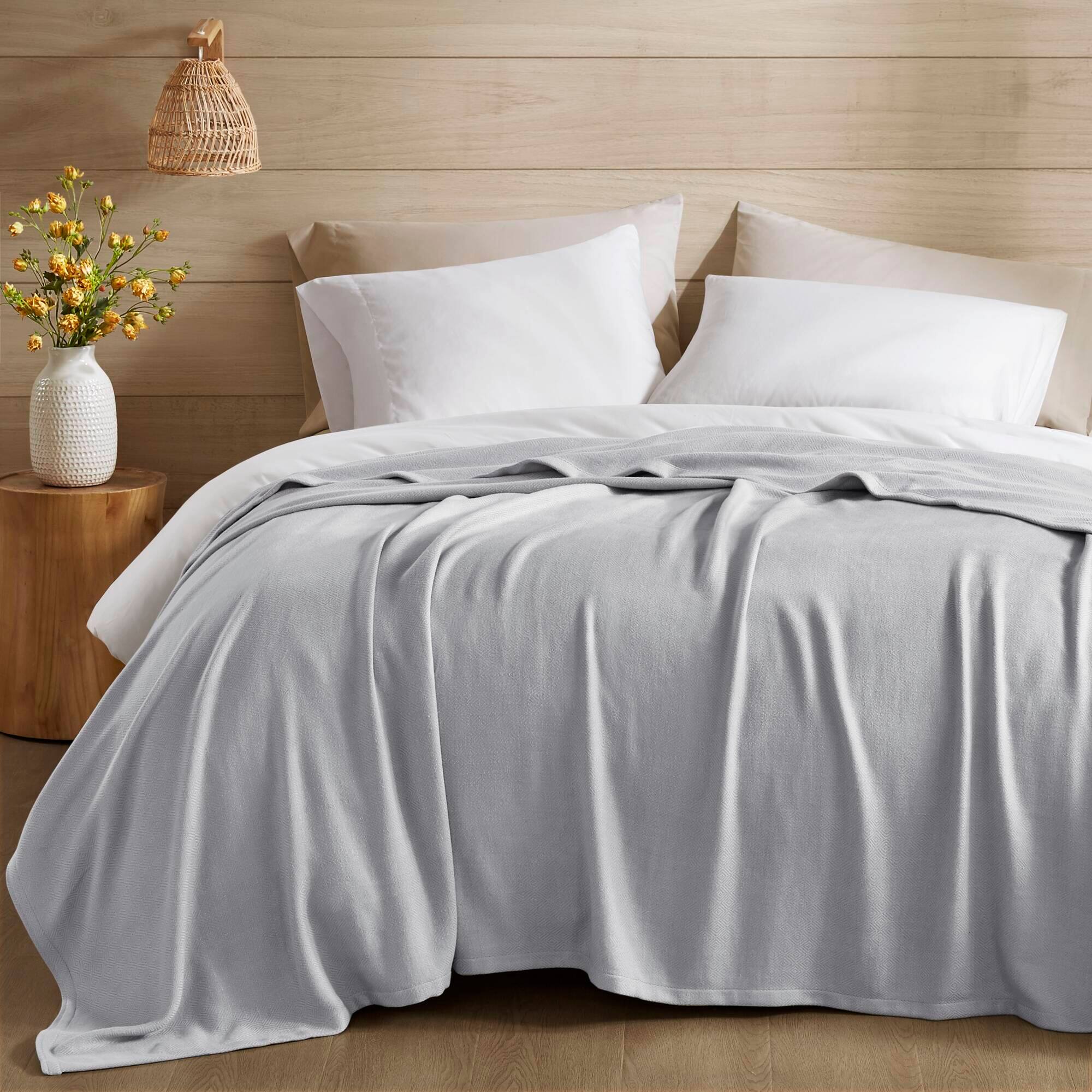 Gracie Mills Kaelith Bamboo Cotton Rayon Blanket Textured Gray - Best Buy