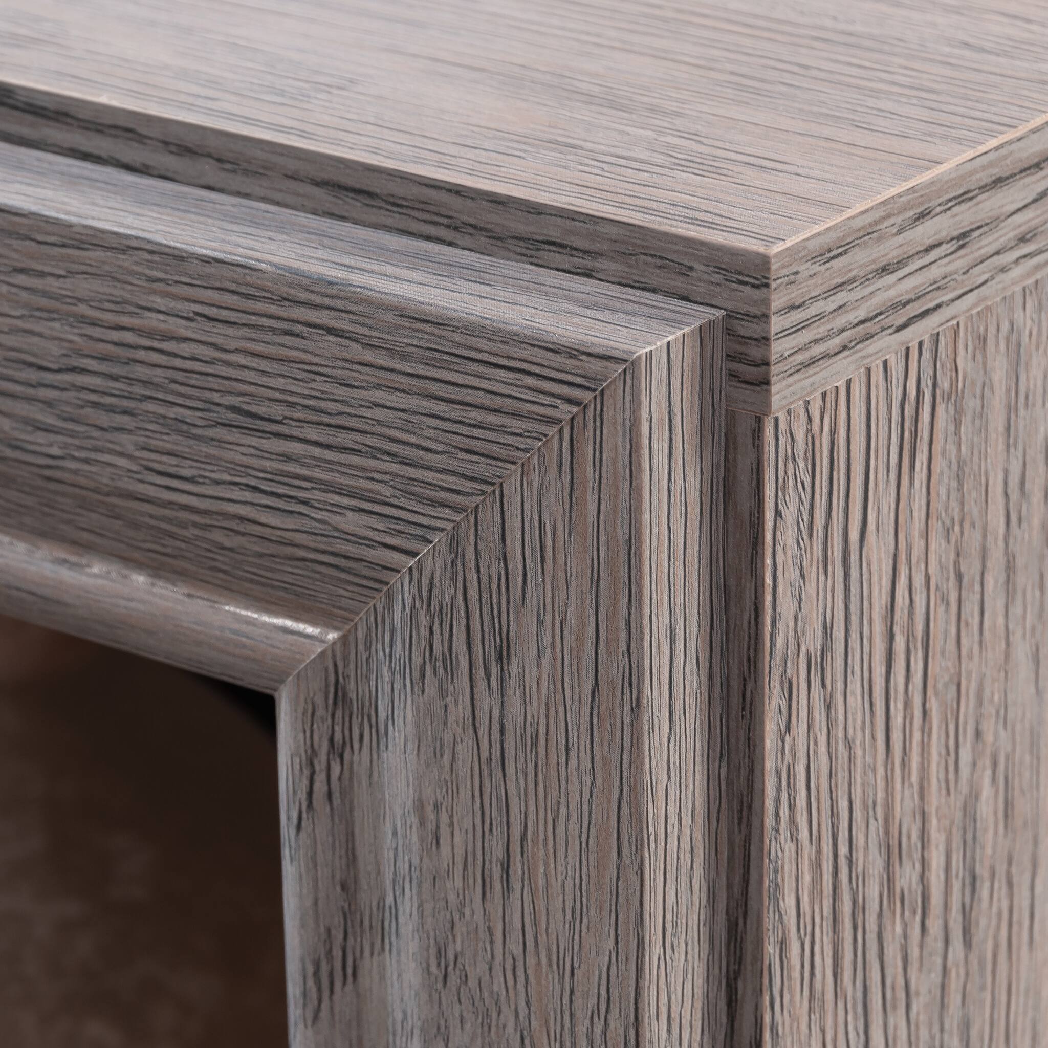 Alt View 5. Spaco - L-Shaped Computer Desk, Cord Management, File Drawer and Storage Shelf - Brown.