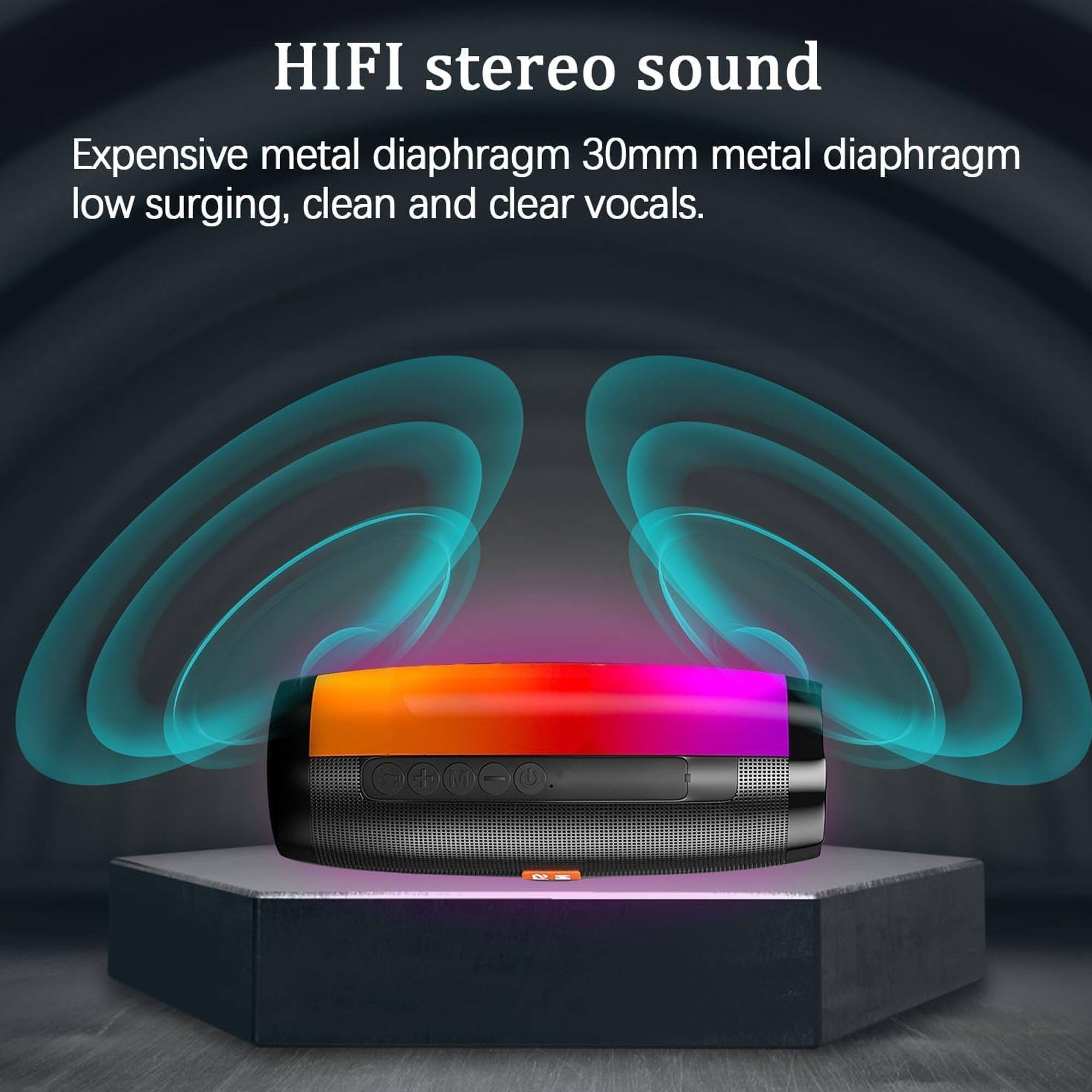 HIFI stereo sound  
Expensive metal diaphragm 30mm metal diaphragm low surging, clean and clear vocals.