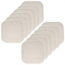 Sweet Home Collection - Alexis Memory Foam No Slip Back 16" x 16" Chair Pad Cushions, 12-Pack - Linen/Beige