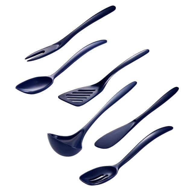Hutzler - 6 Piece Melamine Mini 7.5 Inch Cooking Utensil Set - Blue