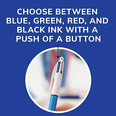 CHOOSE BETWEEN BLUE, GREEN, RED, AND BLACK INK WITH A PUSH OF A BUTTON