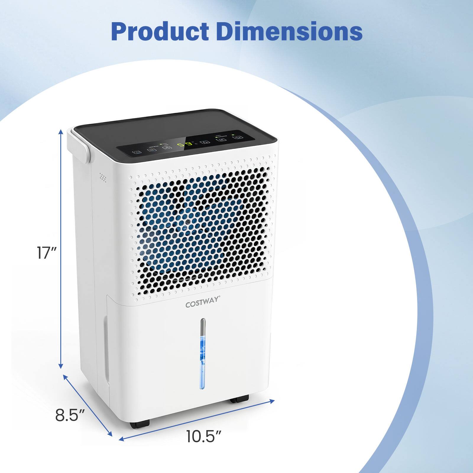 Product Dimensions: 6.9" x 5" x 11.1"  
COSTWAY: 8.5" x 10.5" x 17"