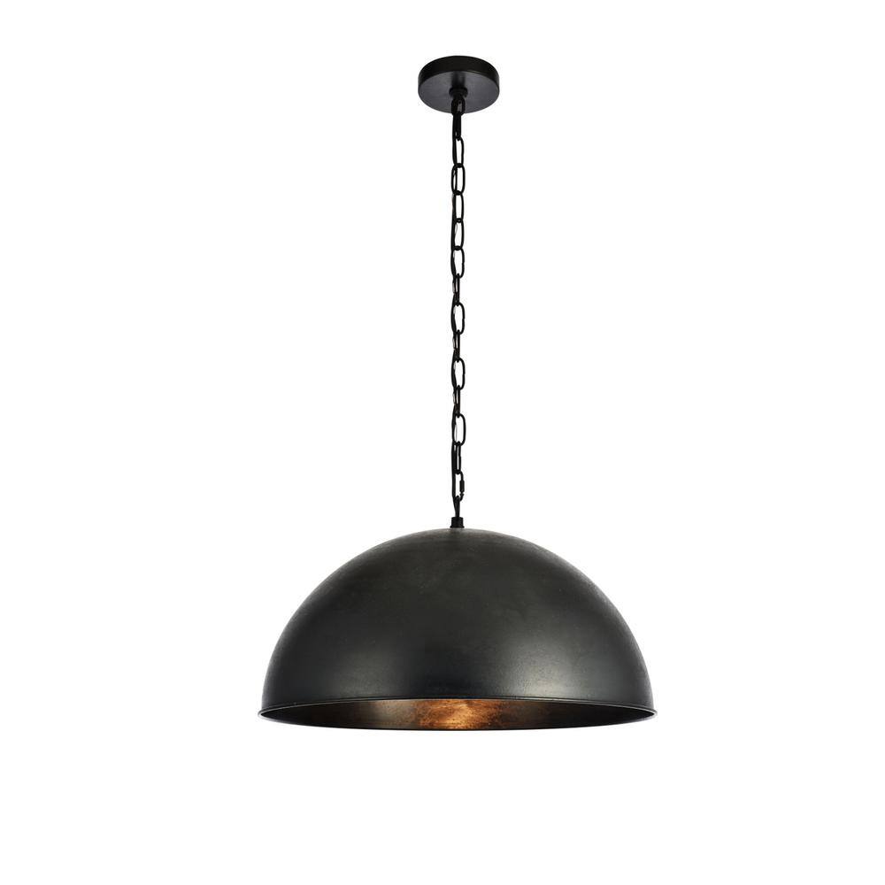 Angle. Living District - Merce Collection Pendant D20 H12.75 Lt:1 Vintage Black Finish - Vintage Black.