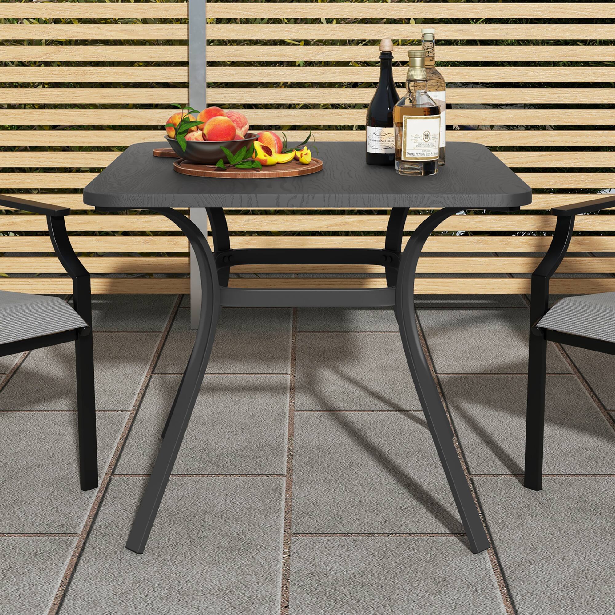 Alt View 4. Gymax - Gymax 32'' Patio Dining Table w/ 4 Curved Legs Heavy-Duty Outdoor Table for 4 Garden - Gray.
