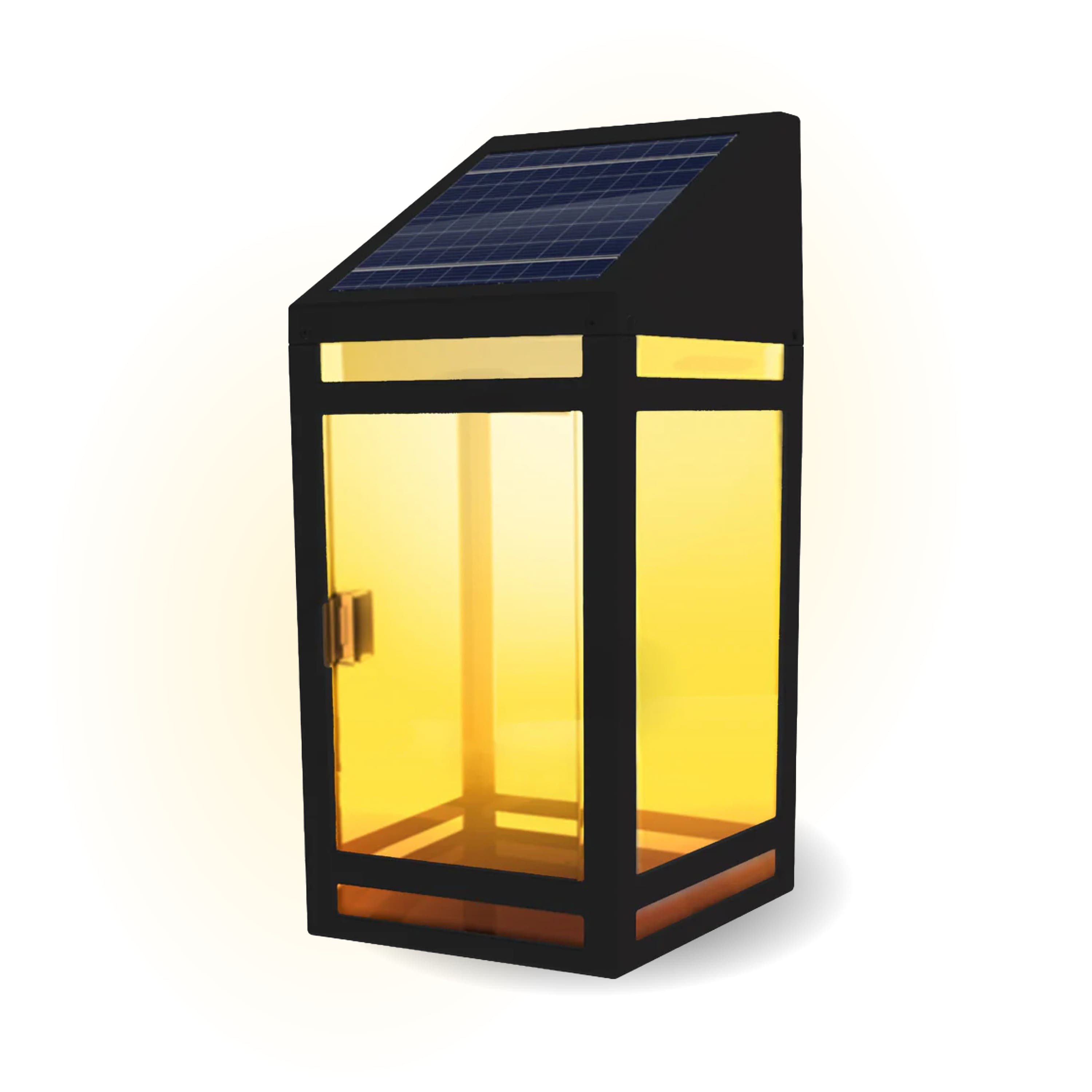 Techko Maid - Solar Wall Lantern Model (Clear Panel) - Black