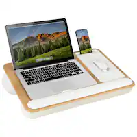 LapGear - Home Office Pro Lap Desk (Fits up to 15.6" Laptop) - White Oak Woodgrain - Front_Zoom