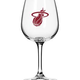 Logo Brands - Miami Heat Logo 12oz. Stemmed Wine Glass - Multicolor