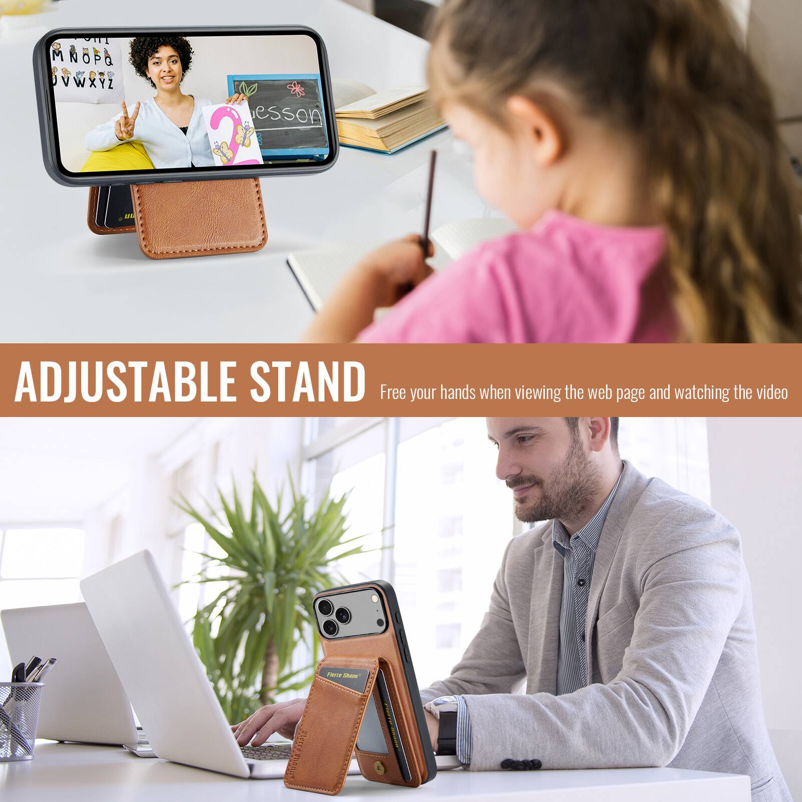 ADJUSTABLE STAND  
Free your hands when viewing the web page and watching the video