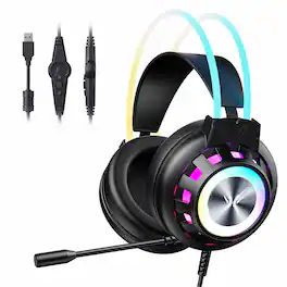 VEAT00L - G3 Pro USB Gaming Headset for PC, Computer Headphones with Noise-Cancelling Mic, 7.1 Surround Sound - 粉色