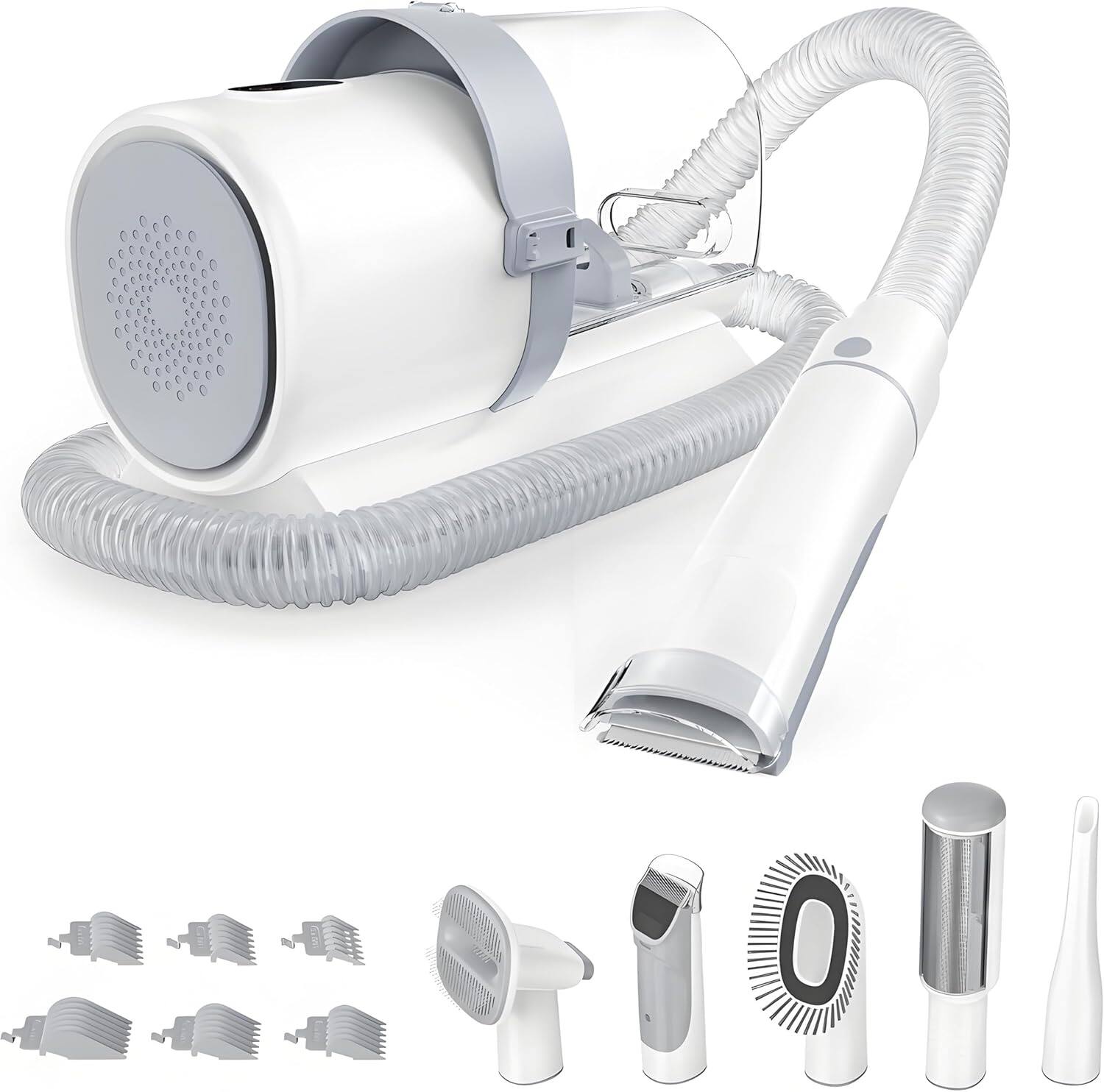 Front. AOITUN - Professional Pet Grooming Vacuum Kit, 2.5L Cup, 3 Suction Modes, and 5 Groomer Tools with Cordless Low Noise Clippers - White.