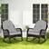 Back. Costway - Patio Wicker Rocking Chair with Seat Back Cushions & Lumbar Pillow Porch - Mix Brown + Gray.