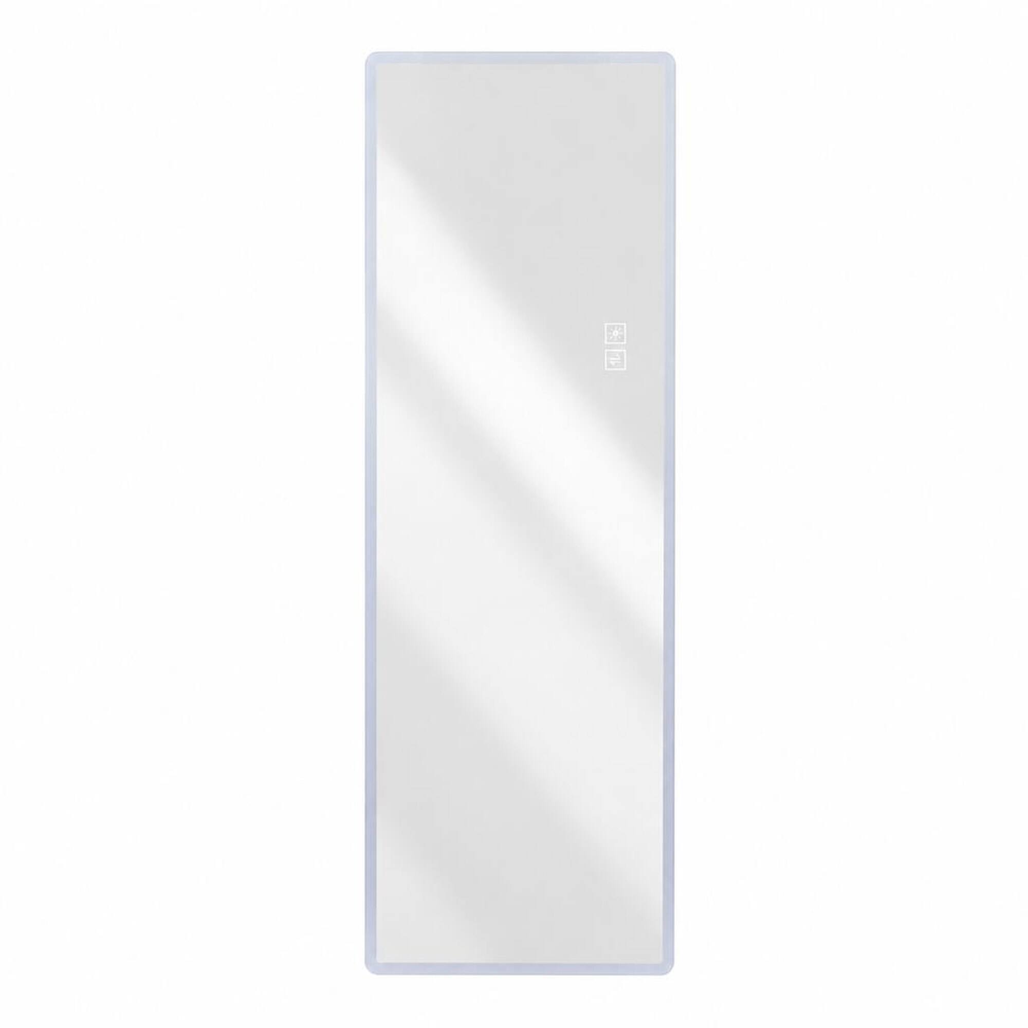 Front. RYHNUYNE - 65 in x 21.7 in LED Full Length Mirror, Rounded Corners, Tempered HD Glass, Wall Mounted or Free Standing, Bedroom - Clear.