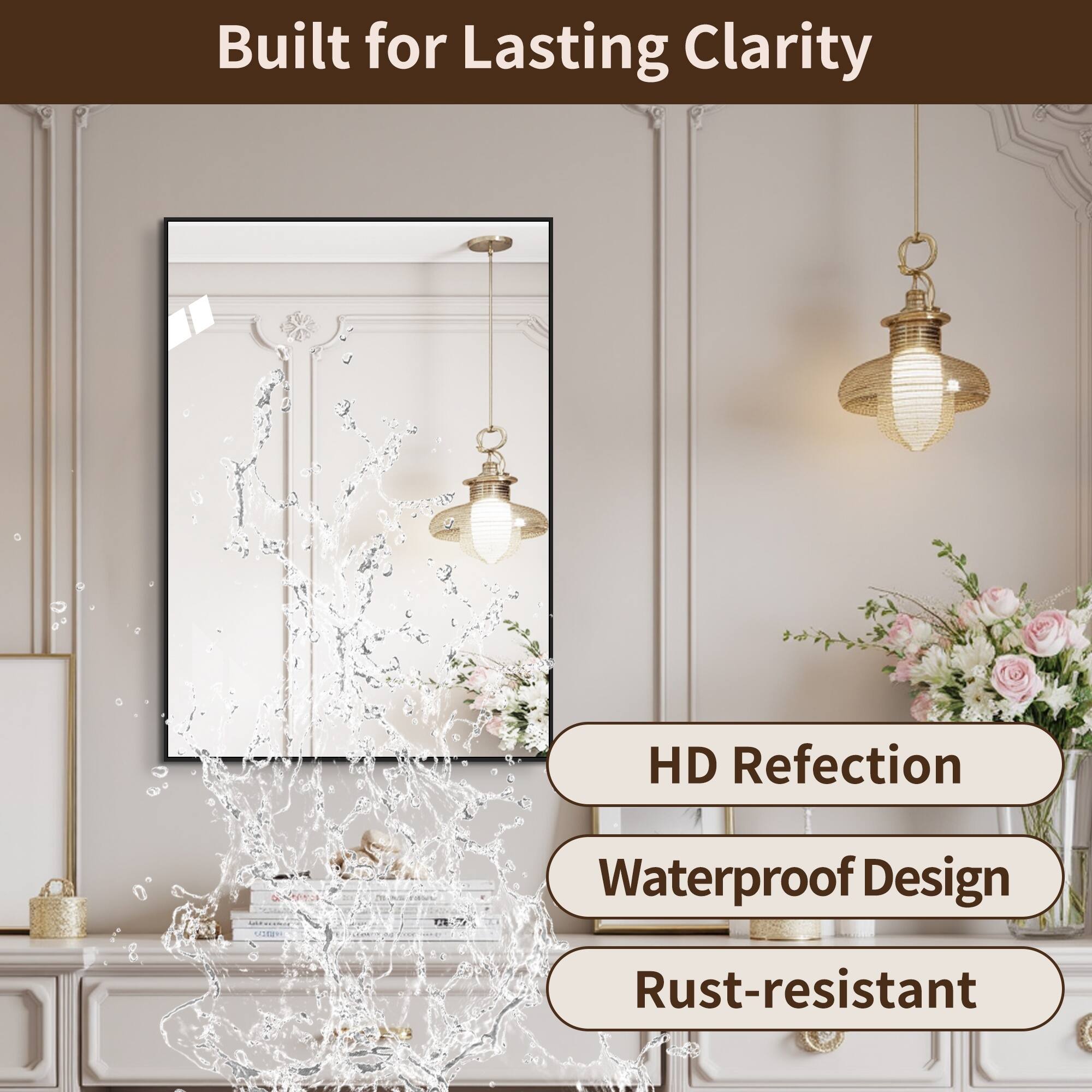 Built for Lasting Clarity  
HD Reflection  
Waterproof Design  
Rust-resistant