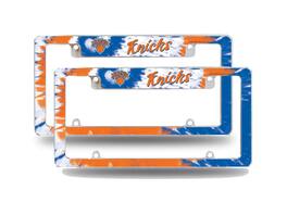 Rico Industries - New York Knicks Chrome Metal (Set of 2) License Plate Frames - Multi
