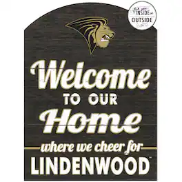Jardine - Lindenwood Lions 16'' x 22'' Indoor/Outdoor Marquee Sign - Black