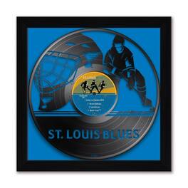 Sporticulture - St. Louis Blues 13" x 13" Framed Vinyl Record Art Print - Blue