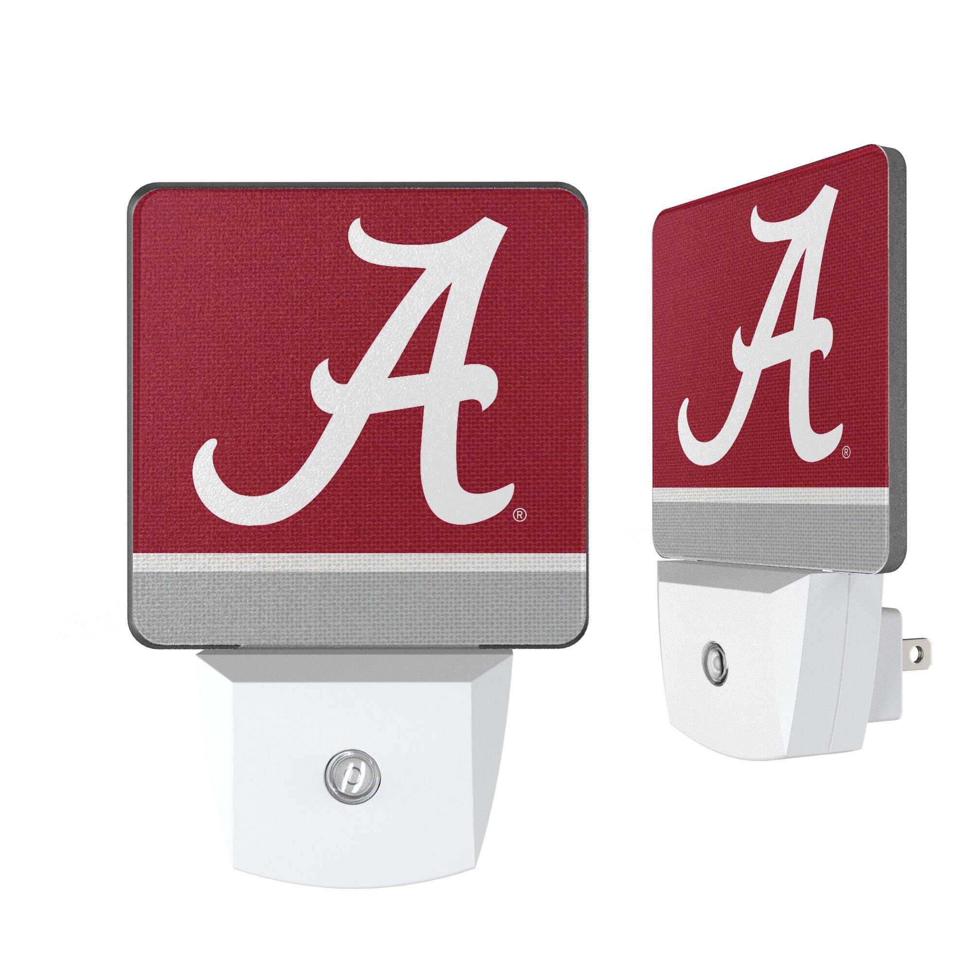 Front. Keyscaper - Alabama Crimson Tide Stripe Design Nightlight 2-Pack - Multicolor.
