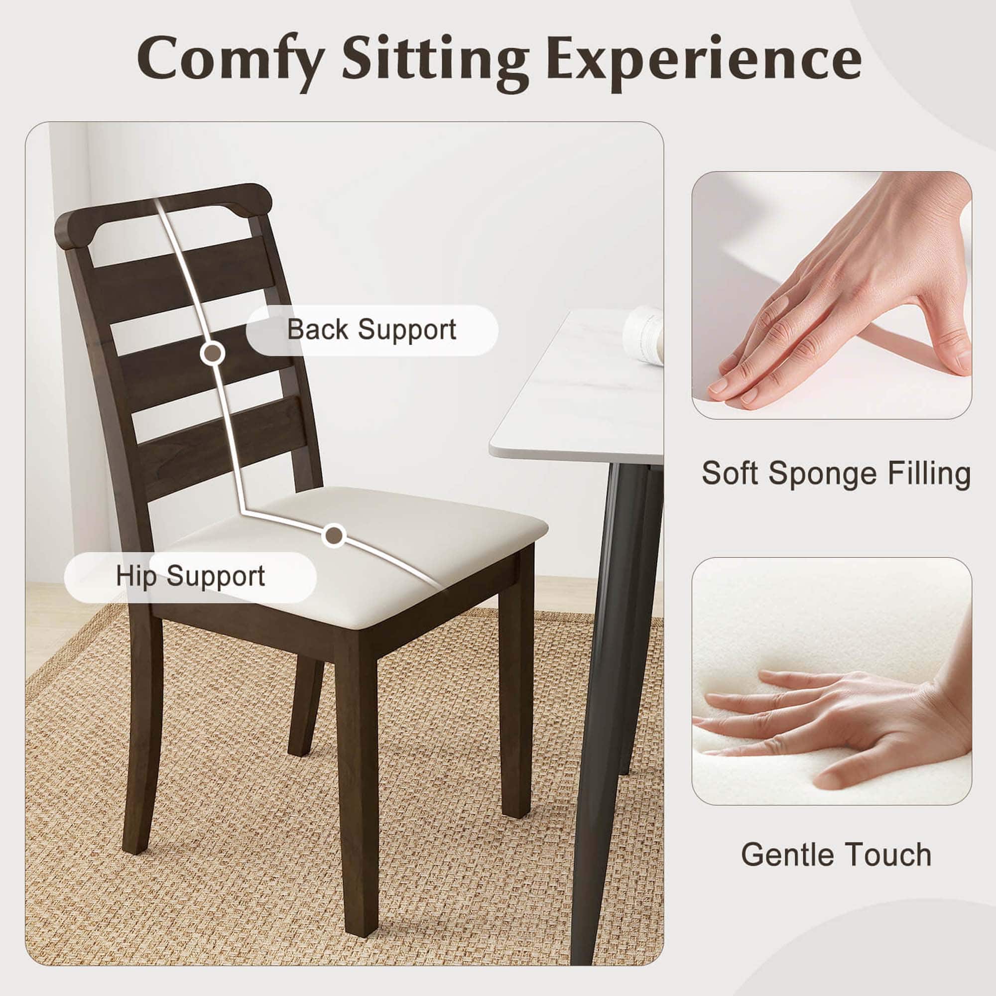 Comfy Sitting Experience Back Support Soft Sponge Filling Hip Support Gentle Touch