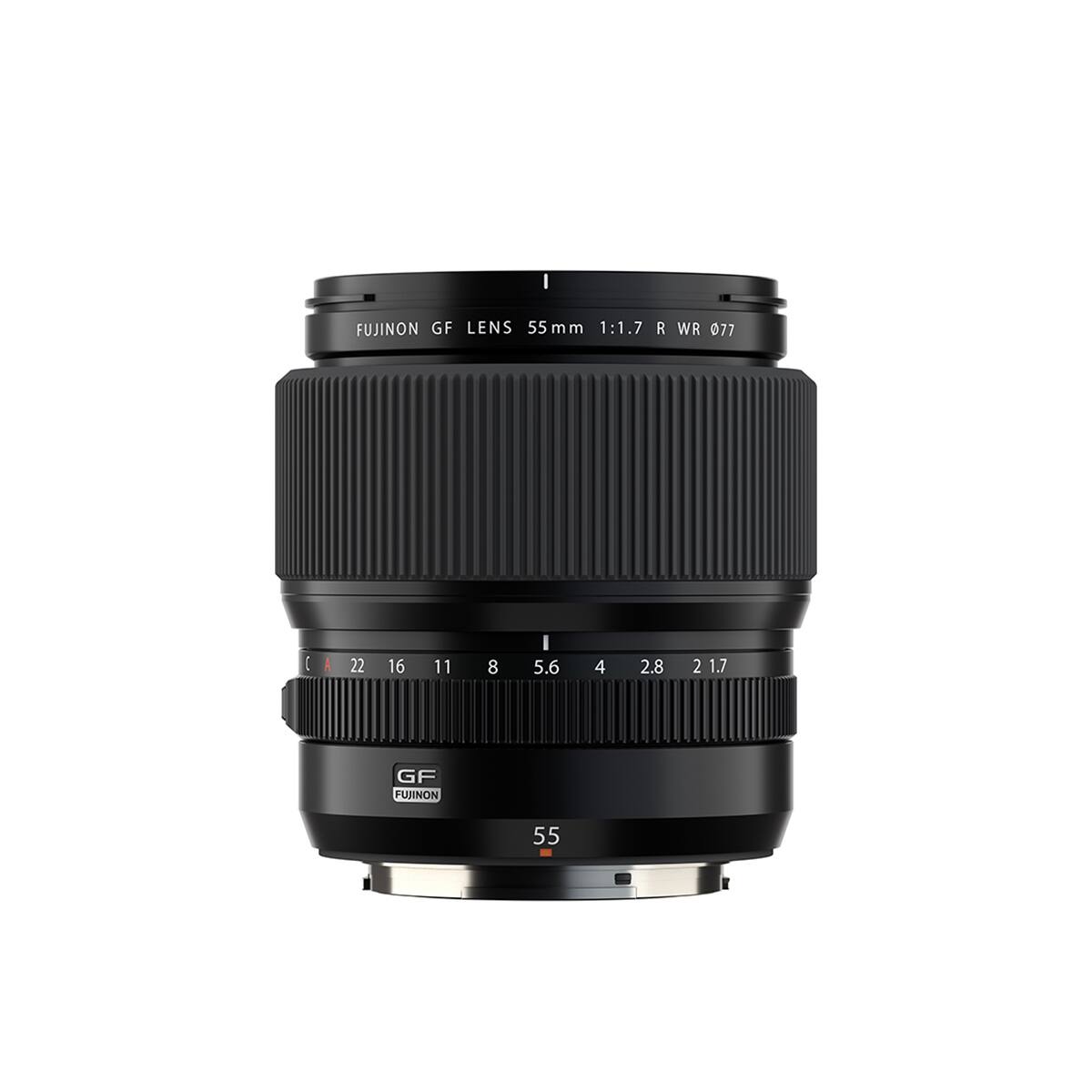 FUJINON GF LENS 55mm 1:1.7 R WR 077

A 22 16 11 8 5.6 4 2.8 21.7

GF FUJINON

55