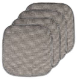 Sweet Home Collection - Honeycomb Memory Foam No Slip Back 16" x 16" Chair Pad Cushion, 4-Pack - Silver