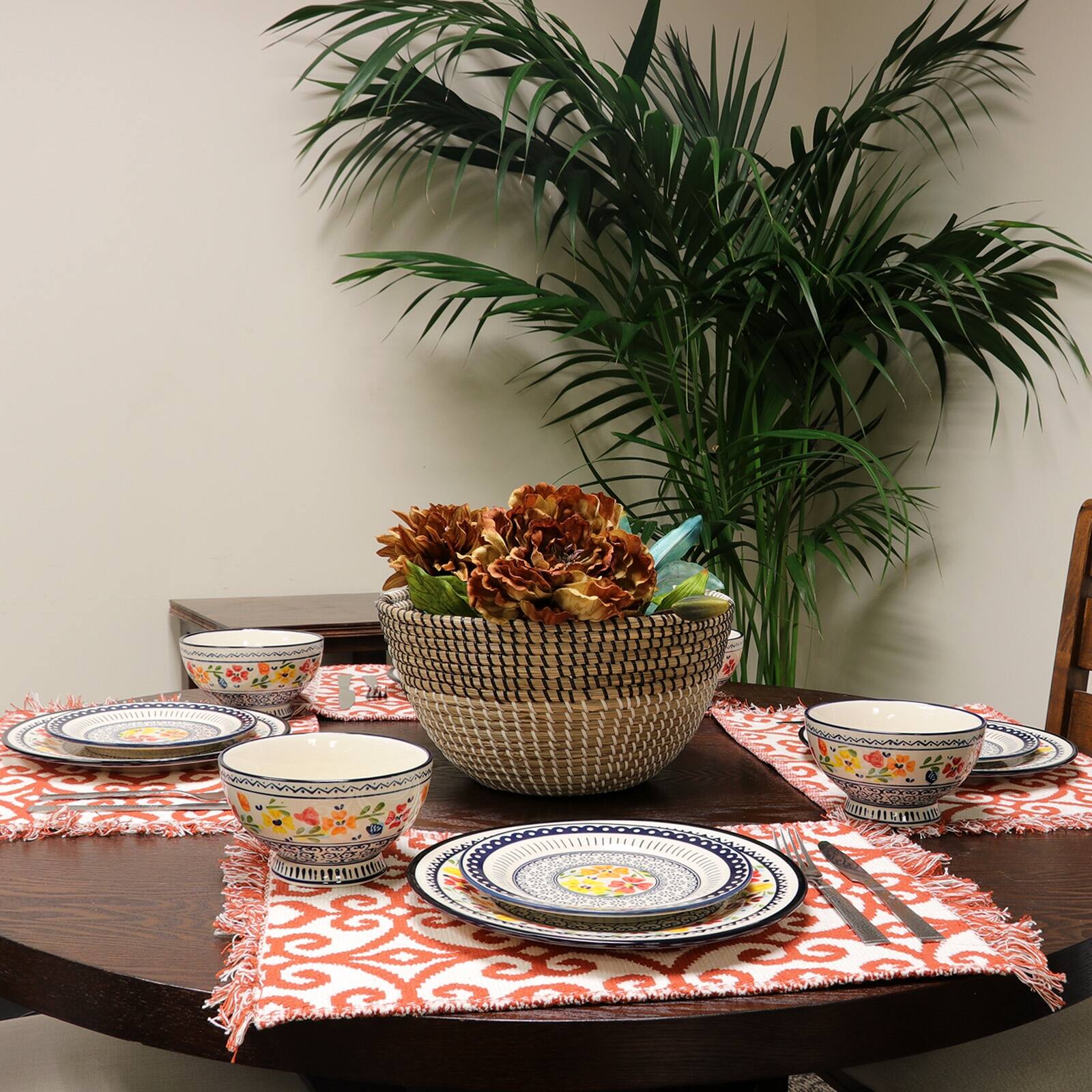 Alt View 2. Gibson - Gibson Elite Luxembourg 12 Piece Dinnerware Set - Blue.