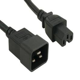 Sanoxy - Cables and Adapters; 1ft 14 AWG 15A 250V Power Cord (IEC 320 C20 to IEC 320 C15) - Black