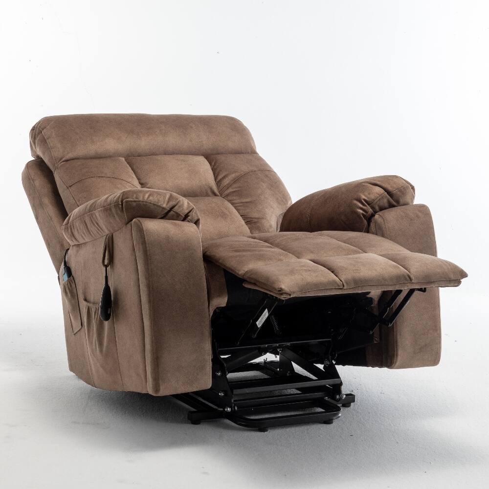 Alt View 8. Loheer - Loheer Power Lift Recliner Electric Reclining Chair Massage Heat - Brown.
