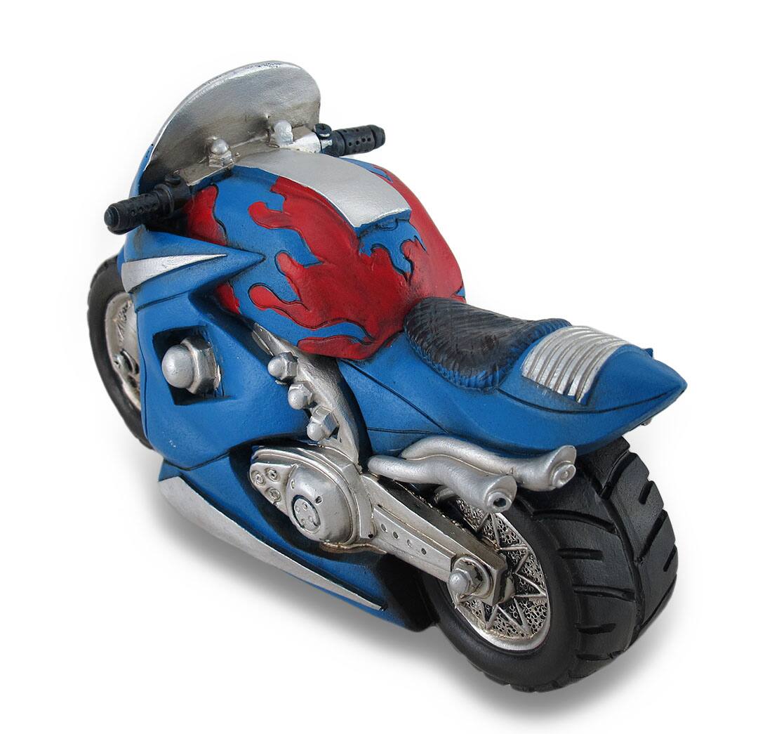 Alt View 2. Zeckos - Sport Bike Motorcycle Motorbike Statue - Blue.