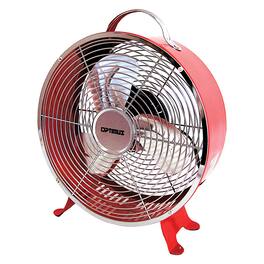 Optimus - F-6310RD 10 Inch 2 Speed Portable Retro Drum Fan - Red