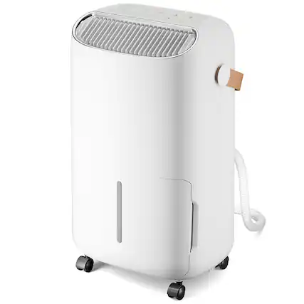 Front. BEARSOLIM - Dehumidifier for Basement,Home,Bathroom,Bedroom 45 pint/Day 4500 Sq ft Dehumidifiers with Drain Hose - White.