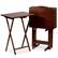 Front. PJ Wood - PJ Wood Folding TV Tray Tables with Compact Storage Rack, Walnut, 5 Piece Set - Walnut.