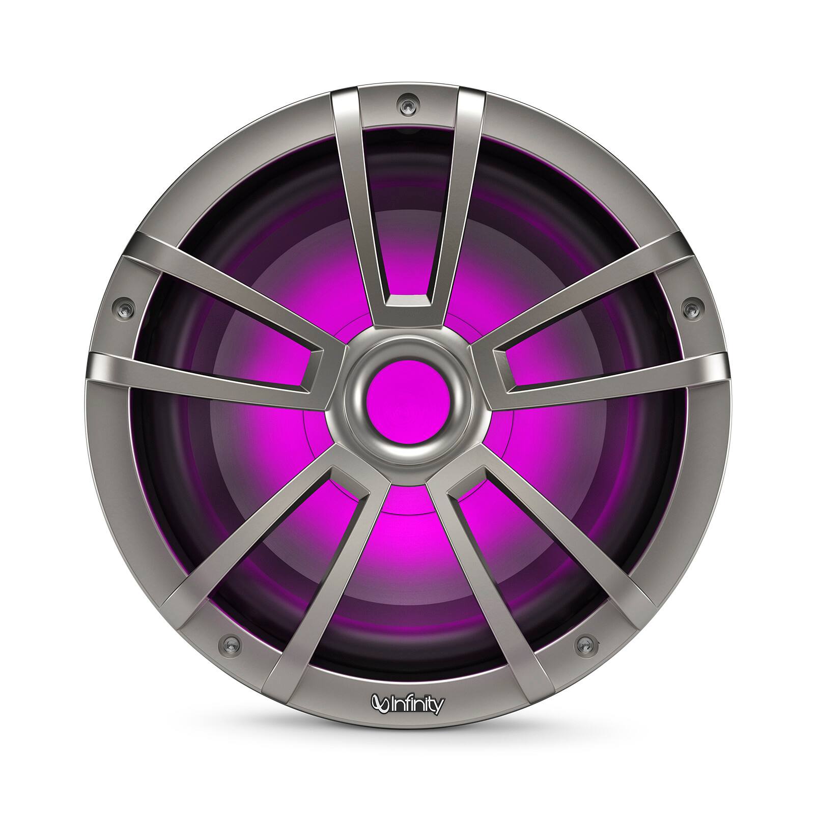 Alt View 5. Infinity - INFINITY 1022MLT 10" Marine subwoofer with rgb lighting - Titanium - Titanium.