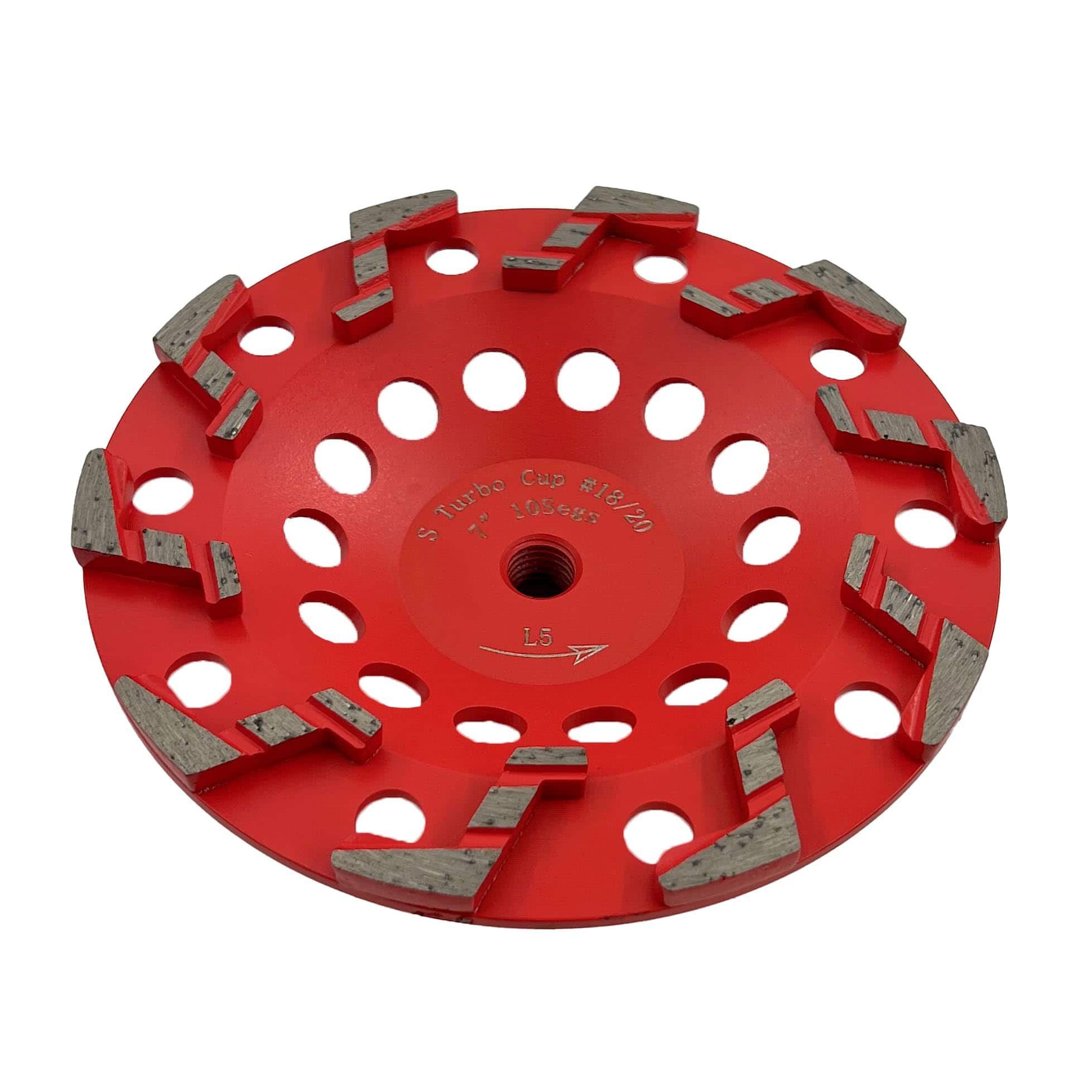 JETRANSPORT - 7" High Performance Grinding Wheels For Aggressive Concrete Paint Epoxy Mastic Coating Removal #18/20 Grit 10 - 7" Diameter / 10 Segs 5/8"-11 Threaded Arbor