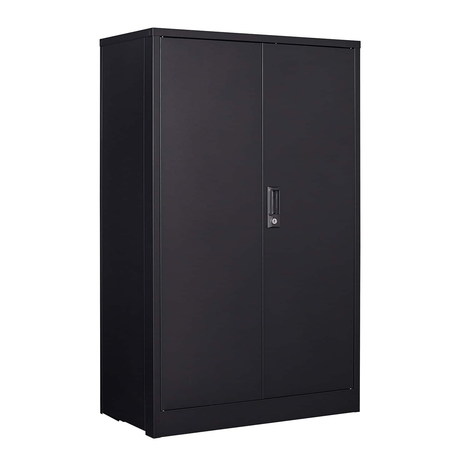 Dexmalle - Dexmalle-Metal Storage Cabinet with Locking Doors and Adjustable Shelf-Black