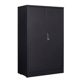 Dexmalle - Dexmalle-Metal Storage Cabinet with Locking Doors and Adjustable Shelf-Black