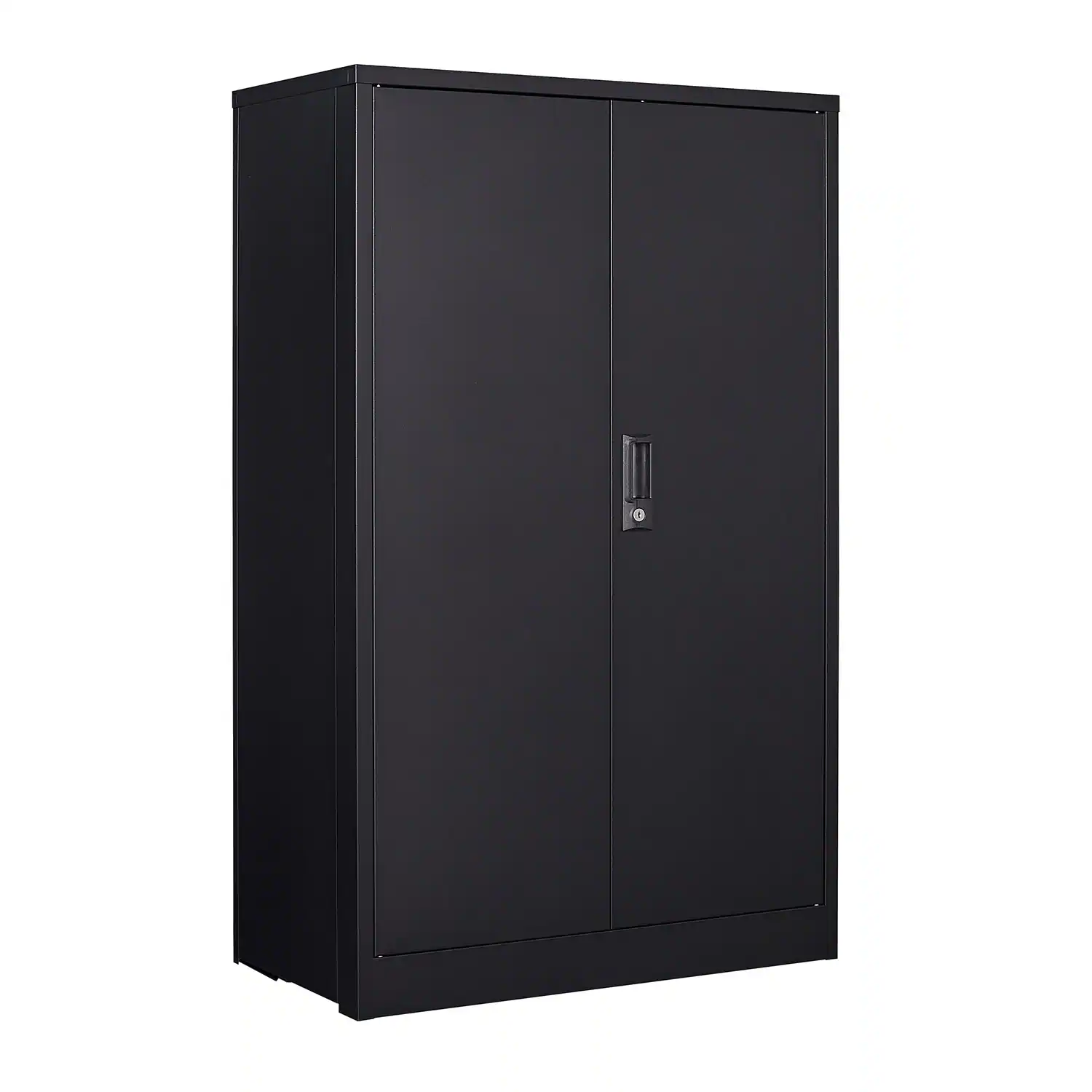 Front. Dexmalle - Dexmalle-Metal Storage Cabinet with Locking Doors and Adjustable Shelf-Black.