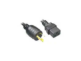 Nippon Labs - L6-20P to C19 Power Cord, 12 AWG SJT, 20A 250V, 8ft Black