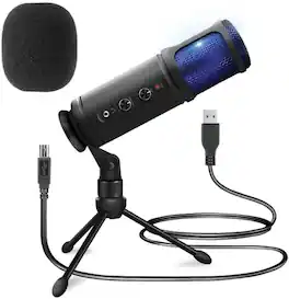Pyle - USB Desktop Microphone – Streaming & Pro Audio Recording Mic with Tripod Stand, USB Plug-and-Play for Podcasting