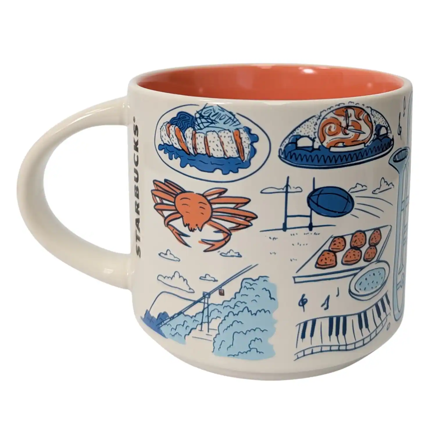 Left. Starbucks - Starbucks Been There Series Kobe Ceramic Mug, 14 Oz - Red.