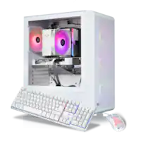 Thermaltake - LCGS Quartz 7660 Gaming Desktop AMD Ryzen 5 7600X, 16GB Memory, NVIDIA GeForce RTX 5060, 1TB SSD NVMe M.2 - White - Front_Zoom